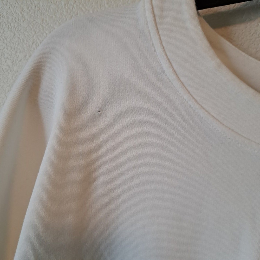 Nike Womens Long Sleeve Graphic T-Shirt White Silver Sequin Logo Top Large - Picture 2 of 4